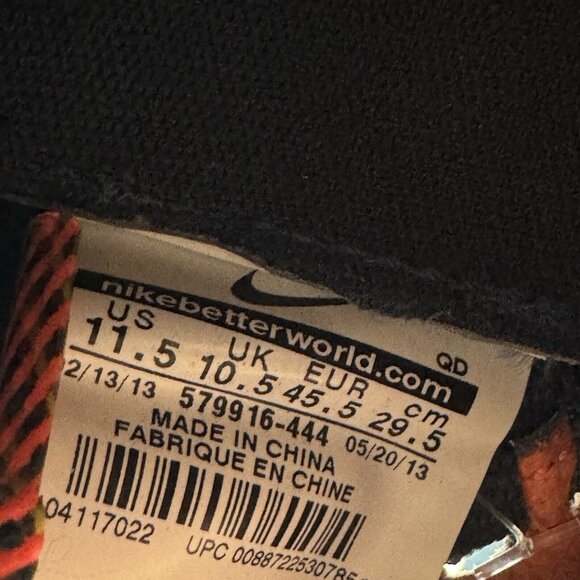 Nike Free Inneva Woven Mens Size 11.5 Blue Athletic Sneakers 579916-444 - Picture 8 of 8